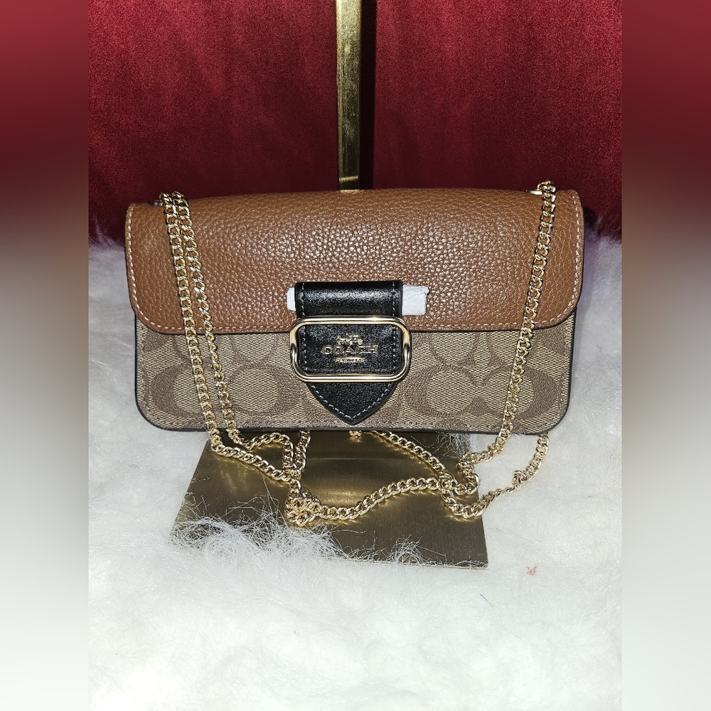NWT Coach Small Morgan Crossbody In Colorblock Signature Canvas - Picture 3 of 6